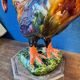 Ceramic sculpture of a rooster from Bavent, glazed terracotta, 1960.