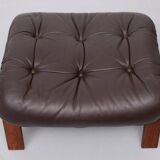 RyBo Rykken Leather Ottoman. 1970s Norway