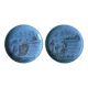 Pair of old plates Terre de Fer / Creil and Montereau, musical subjects