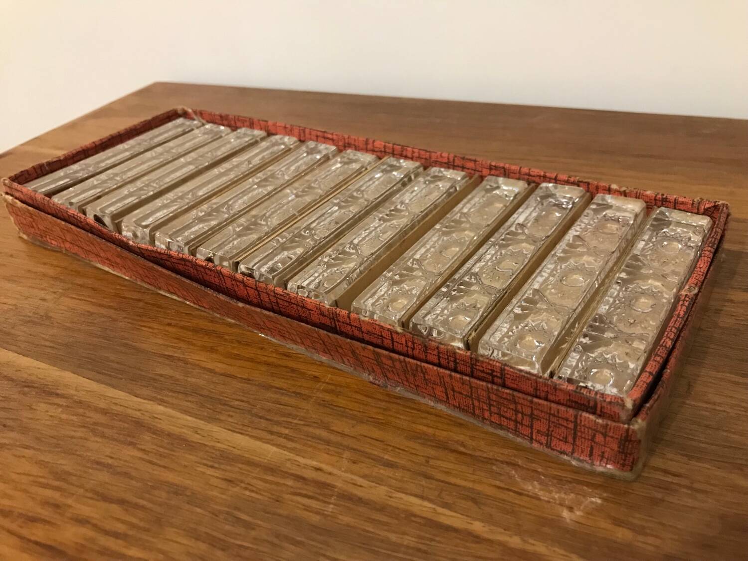 12 porte-couteaux en cristal au plomb vintage