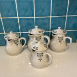 Set of 4 vintage art deco Saint Uze pitchers