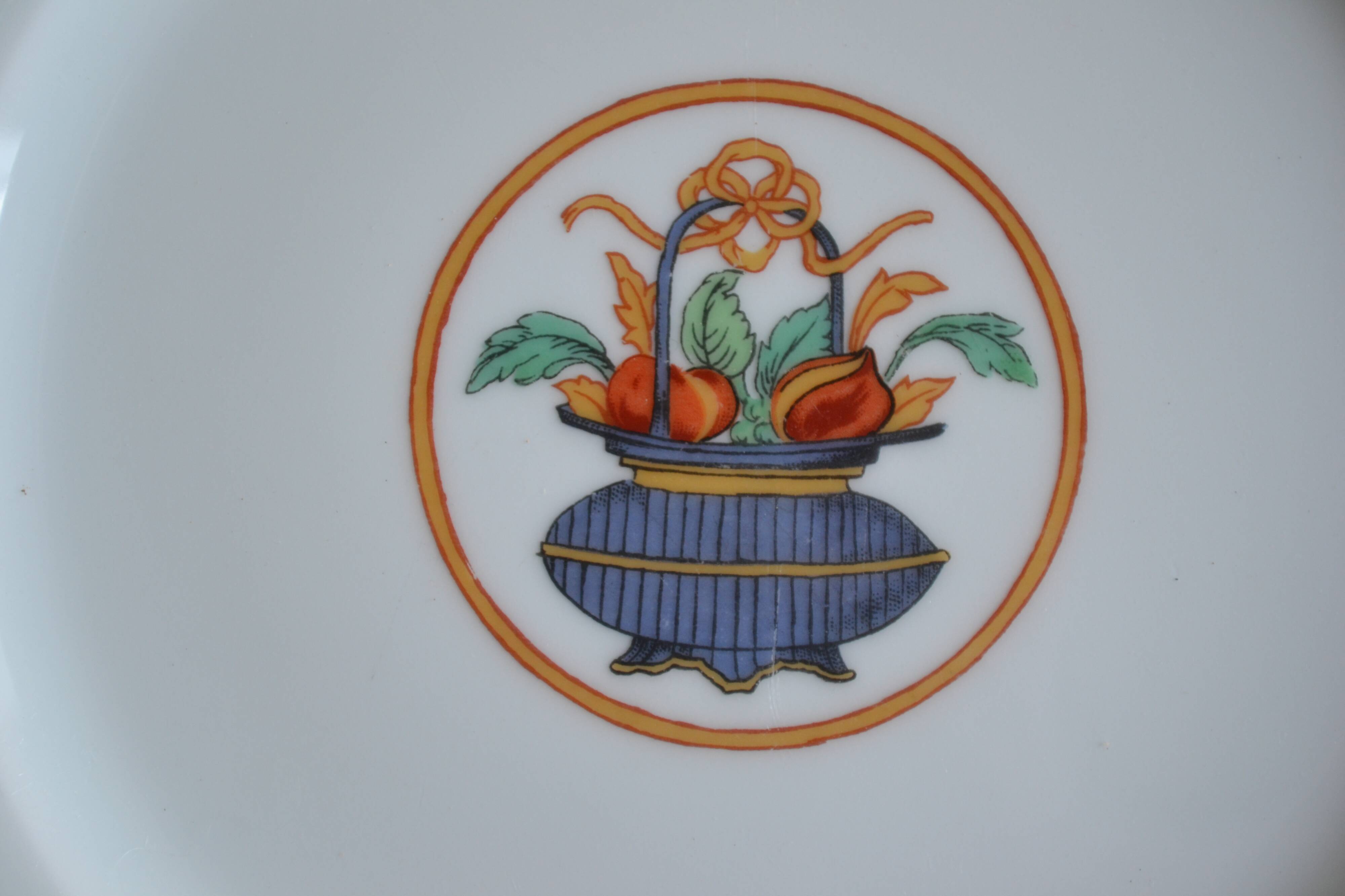 Porcelaine de Limoges Haviland 6 assiettes plates décor " A la corbeille "