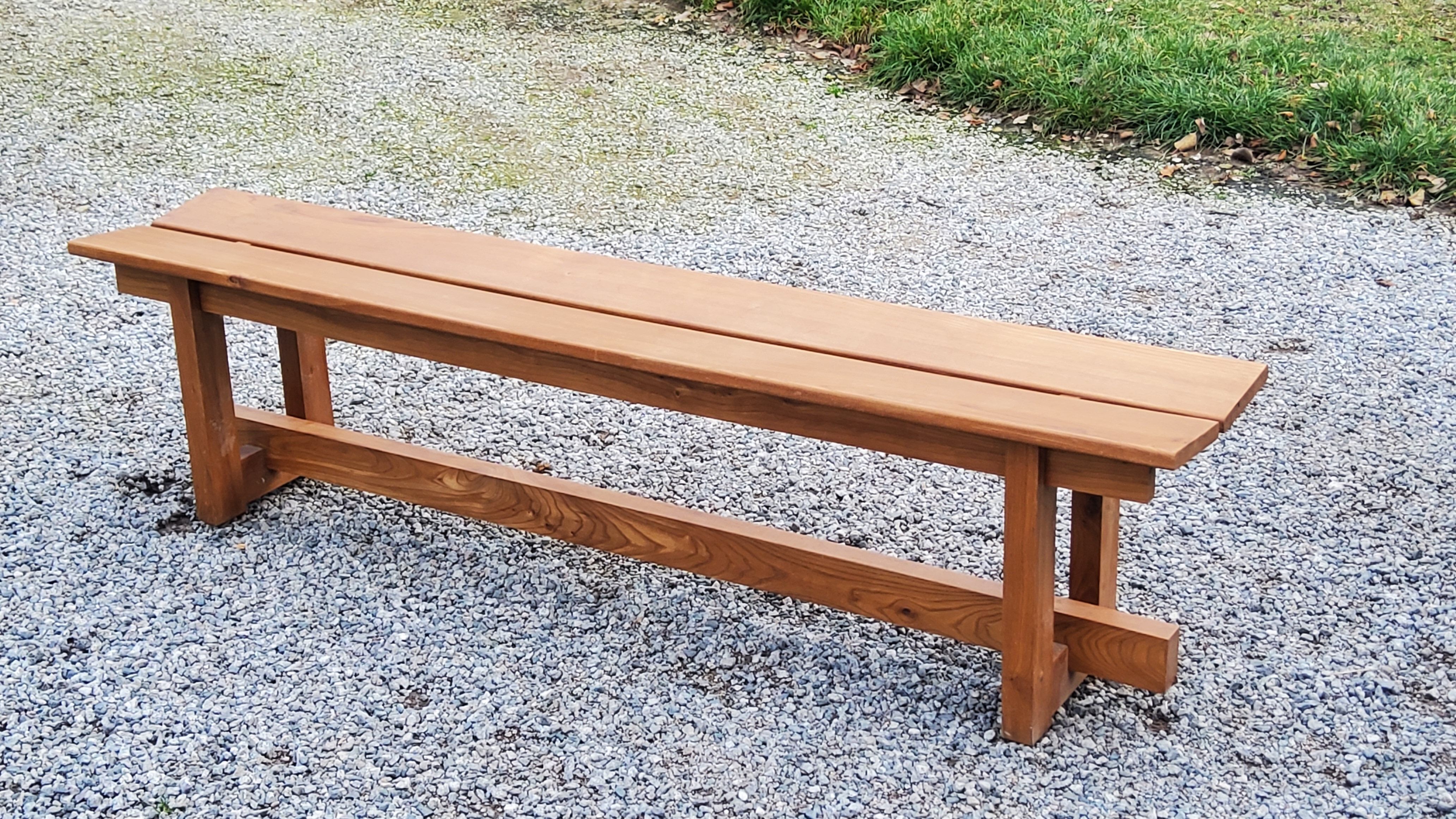 Solid elm bench from the 70s