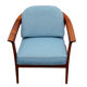 Fauteuil des années 1960 en cerisier bleu, Wilhelm Knoll