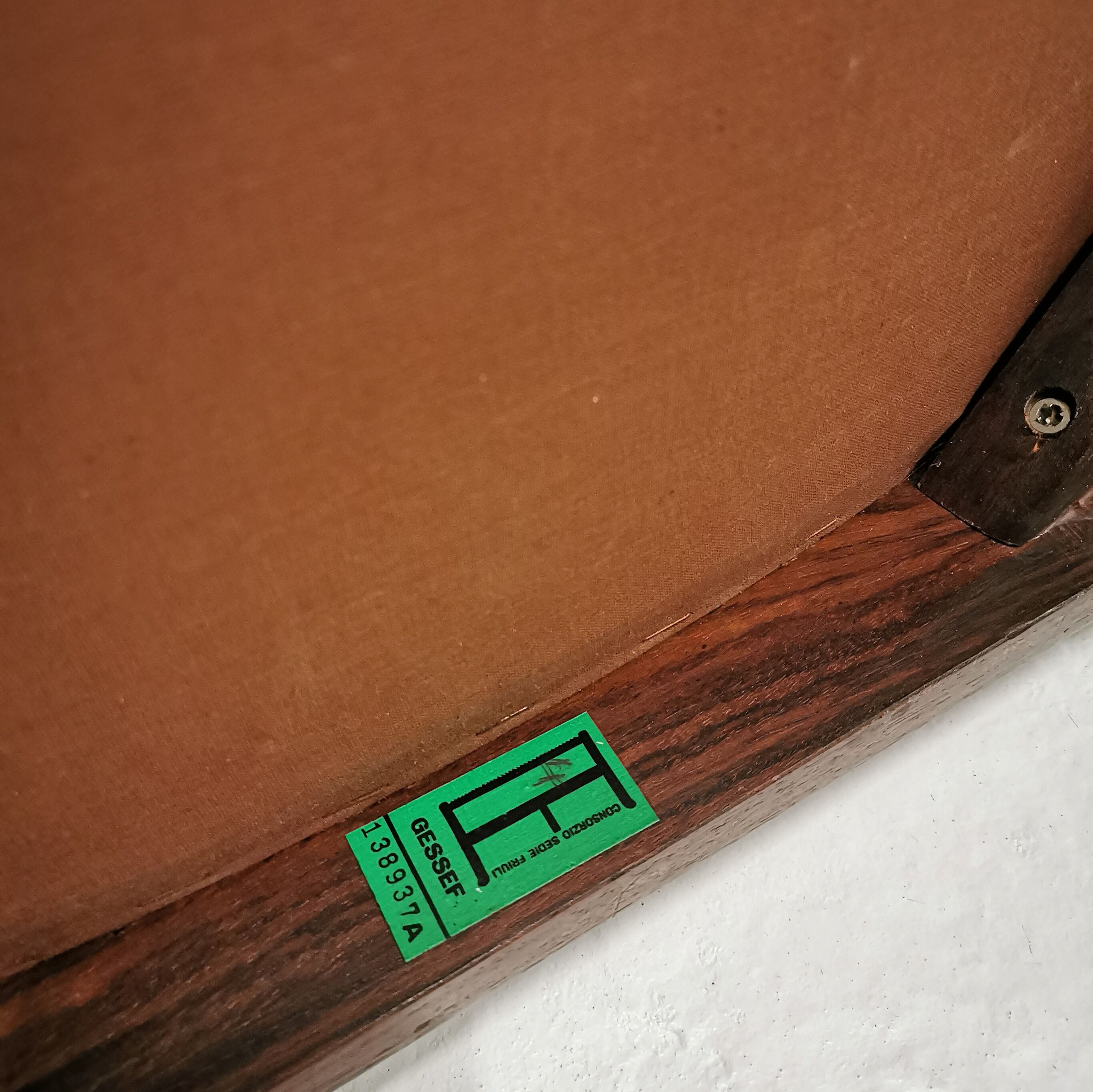 Set of 6 italian rosewood chairs, gessef, 1960