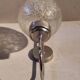 Stainless vintage design wall light  and 70s striated glass globe