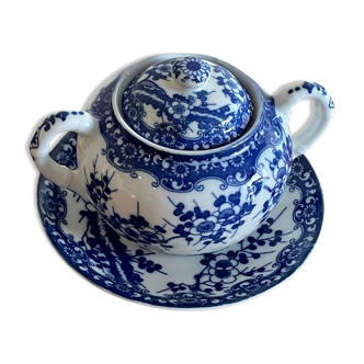 Blue Japanese sugar bowl