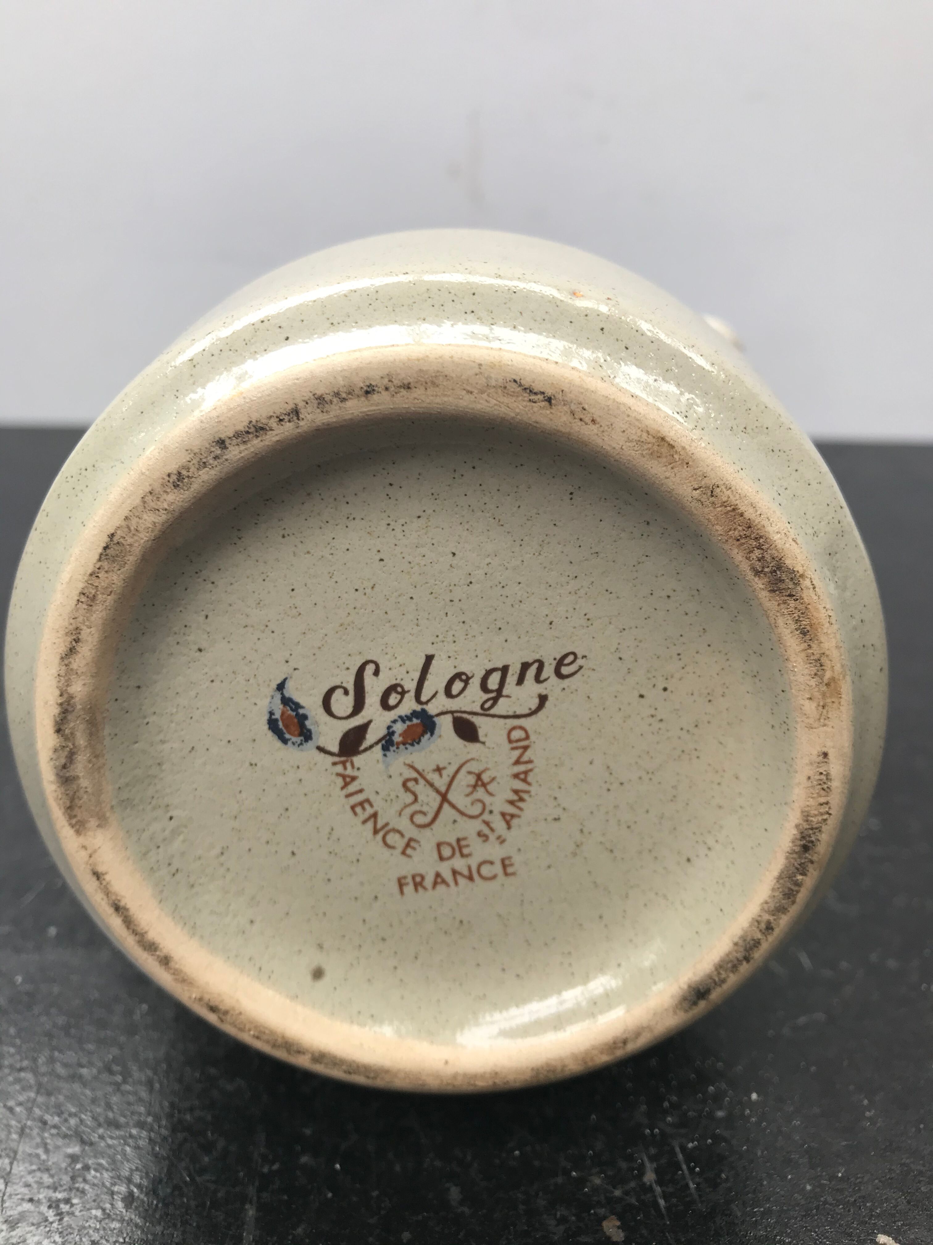 Former pitcher St Amand model sologne ceramics