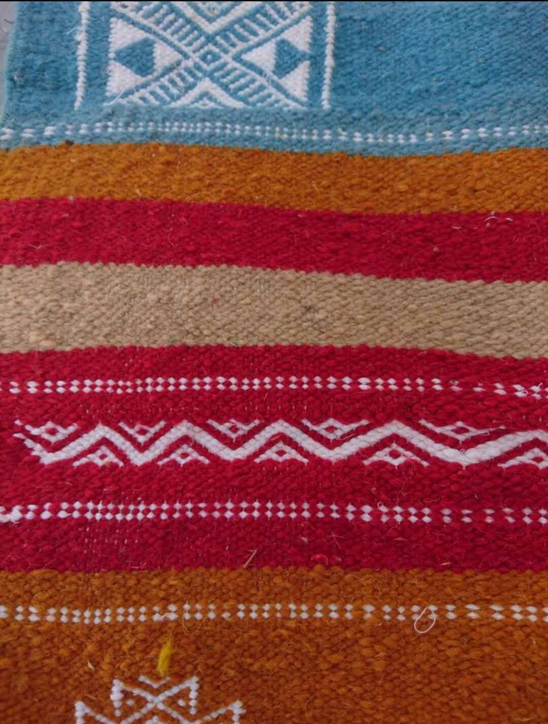 Kilim blue orange red multicolor handmade 110x60cm