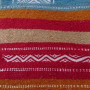 Kilim bleu orange rouge multicolore fait à la main 110x60cm