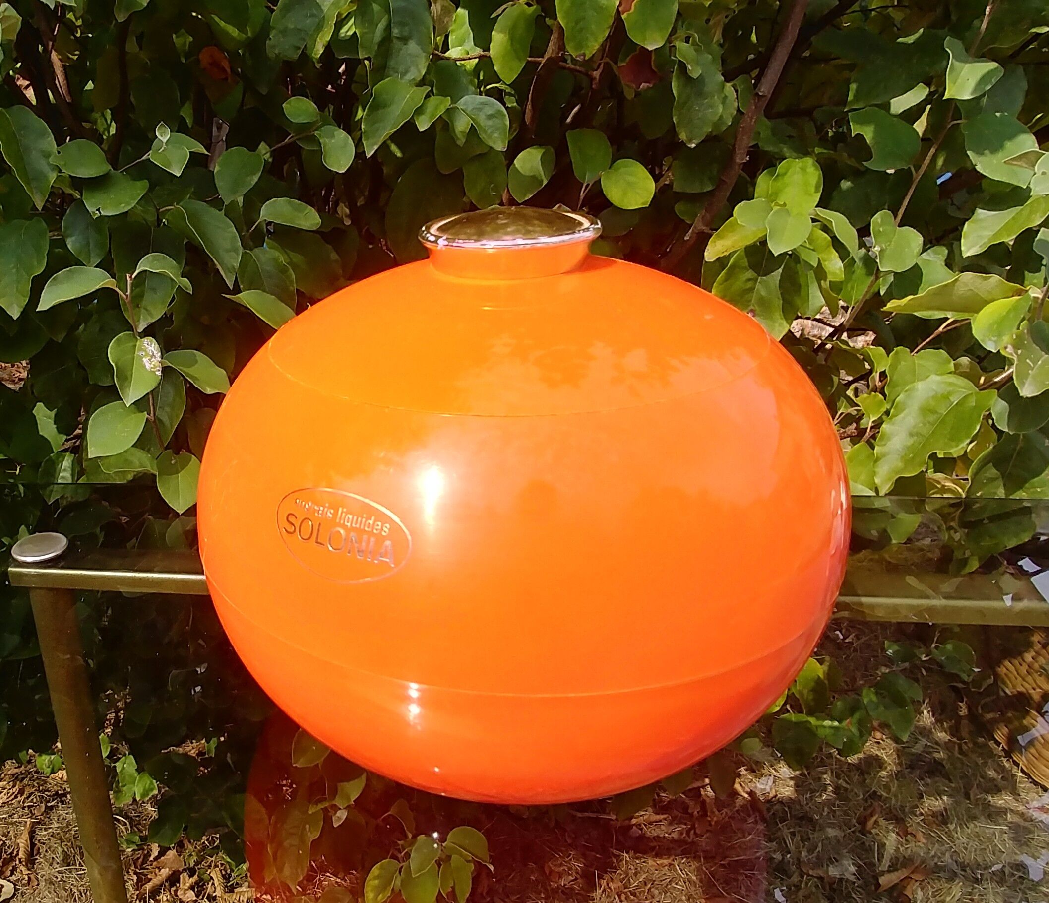 Ice bucket shape orange ball advertising "solonia" vintage 70s