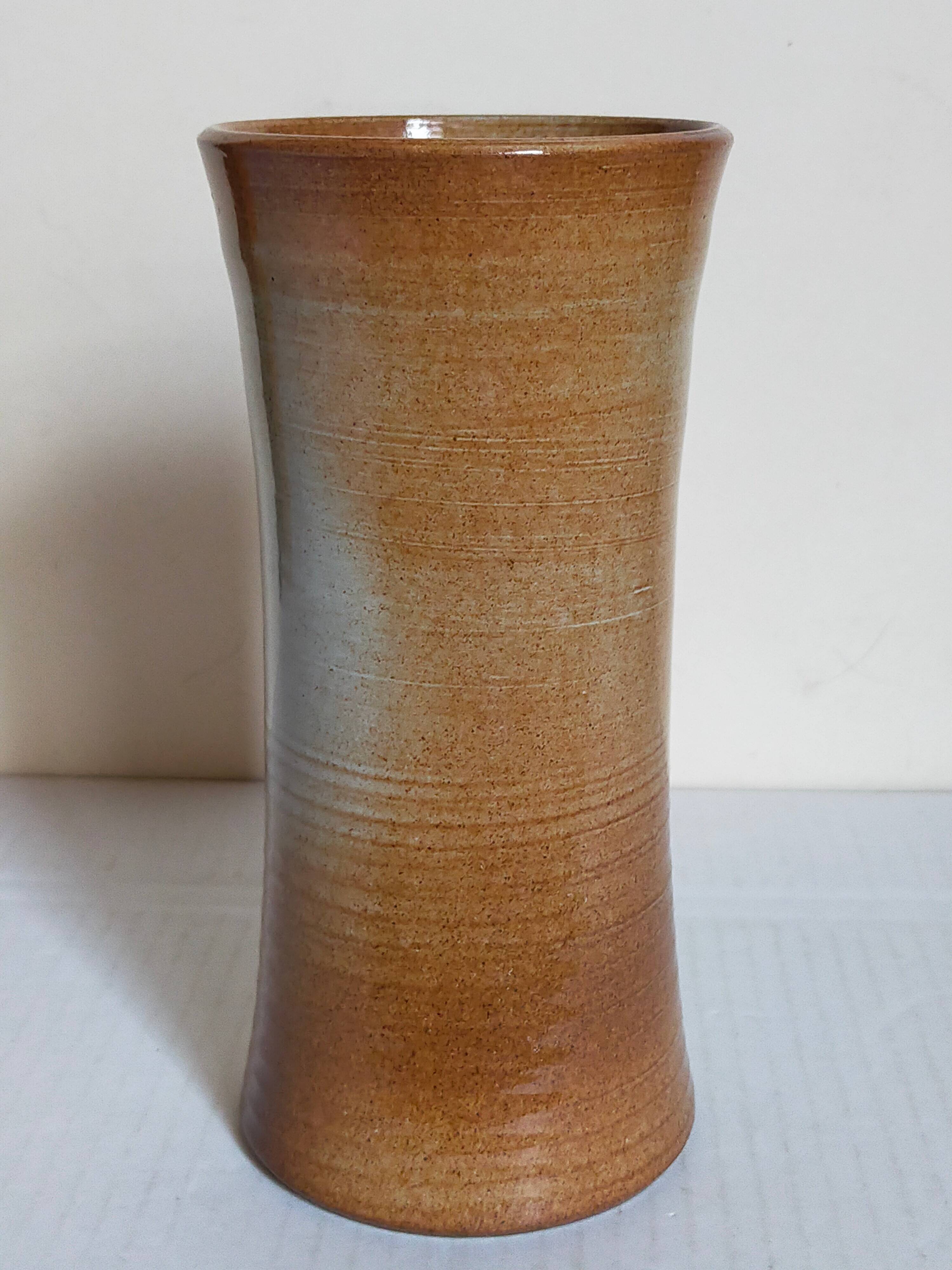 Vintage enameled stoneware potter's diabolo vase