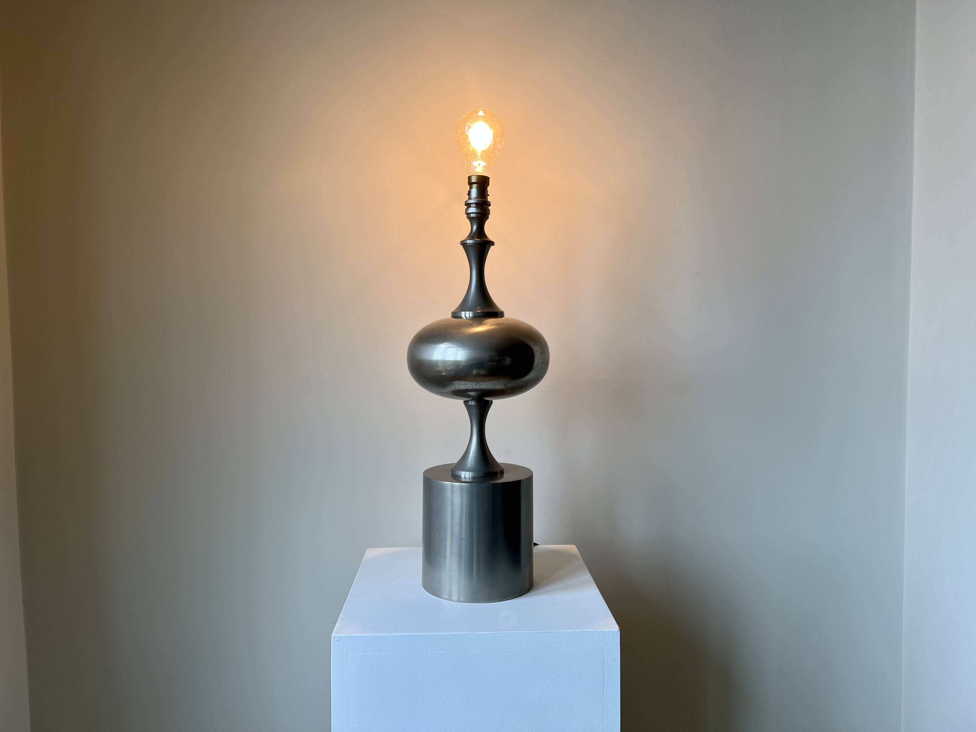 Large sculptural table lamp, Philippe Barbier style. France 1960-70s
