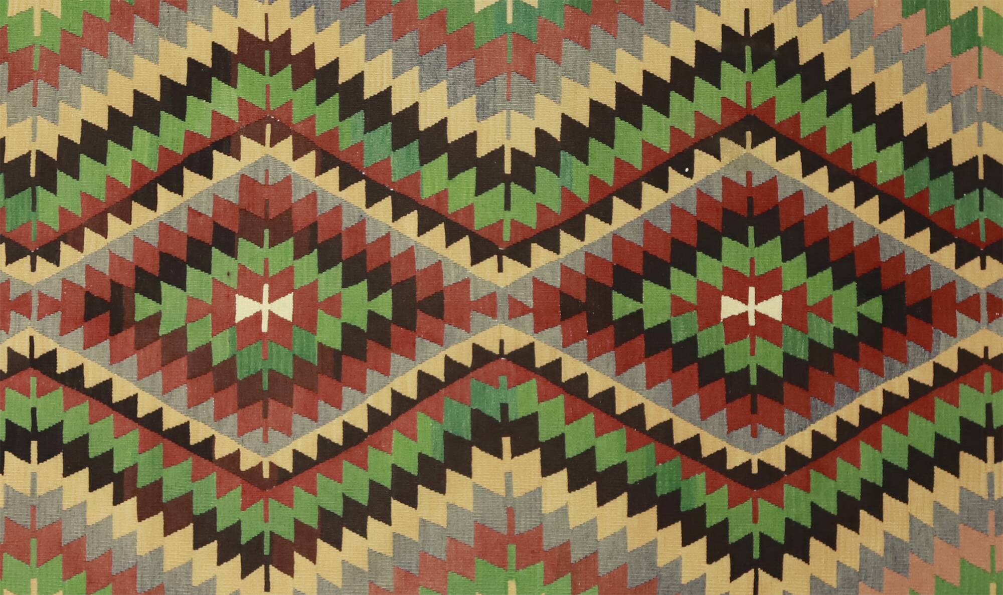 Vintage Turkish Kilim Co Coloured Turkish 175x247 cm Handwoven Bohemian Spirit