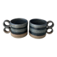 Pair of Vintage Danish Studio Pottery Mugs – Denmark Stoneware Cups – Blue