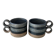 Pair of Vintage Danish Studio Pottery Mugs – Denmark Stoneware Cups – Blue