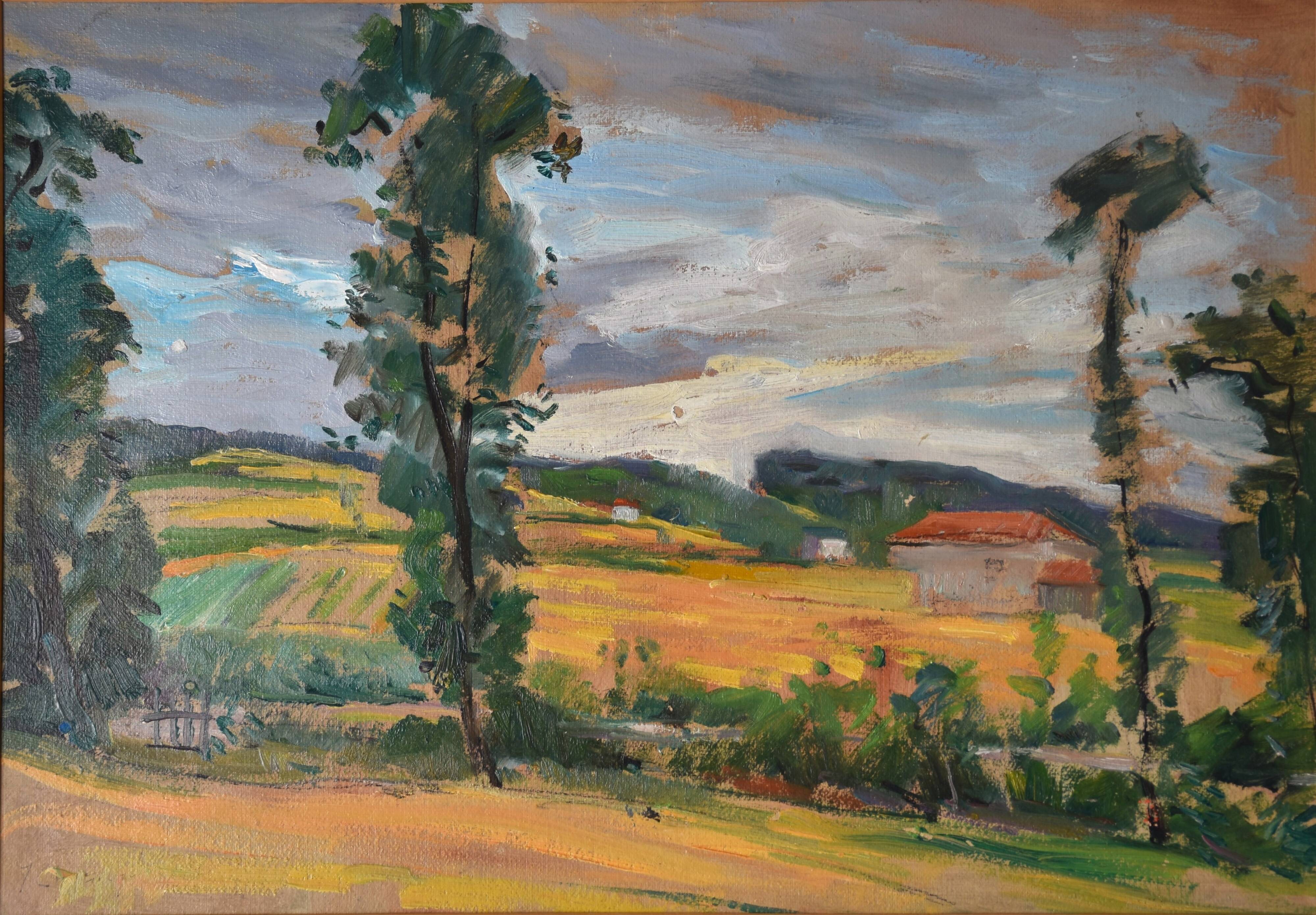 Jean Chaleyé, Hilly Landscape with Poplars (circa 1920)