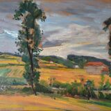 Jean Chaleyé, Hilly Landscape with Poplars (circa 1920)