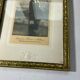 Old photo frame in golden brass floral decoration and small knot 18th With glass