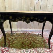 Louis XV style console table in blackened wood.