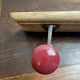 Wall hook with three hooks in wood, wrought iron, porcelain balls