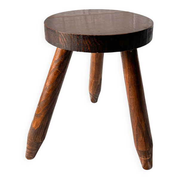 Tabouret tripode en bois