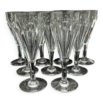 Baccarat, suite de 9 flûtes à champagne modèle Duchesse de Dino