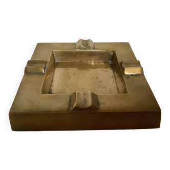 Square brass ashtray