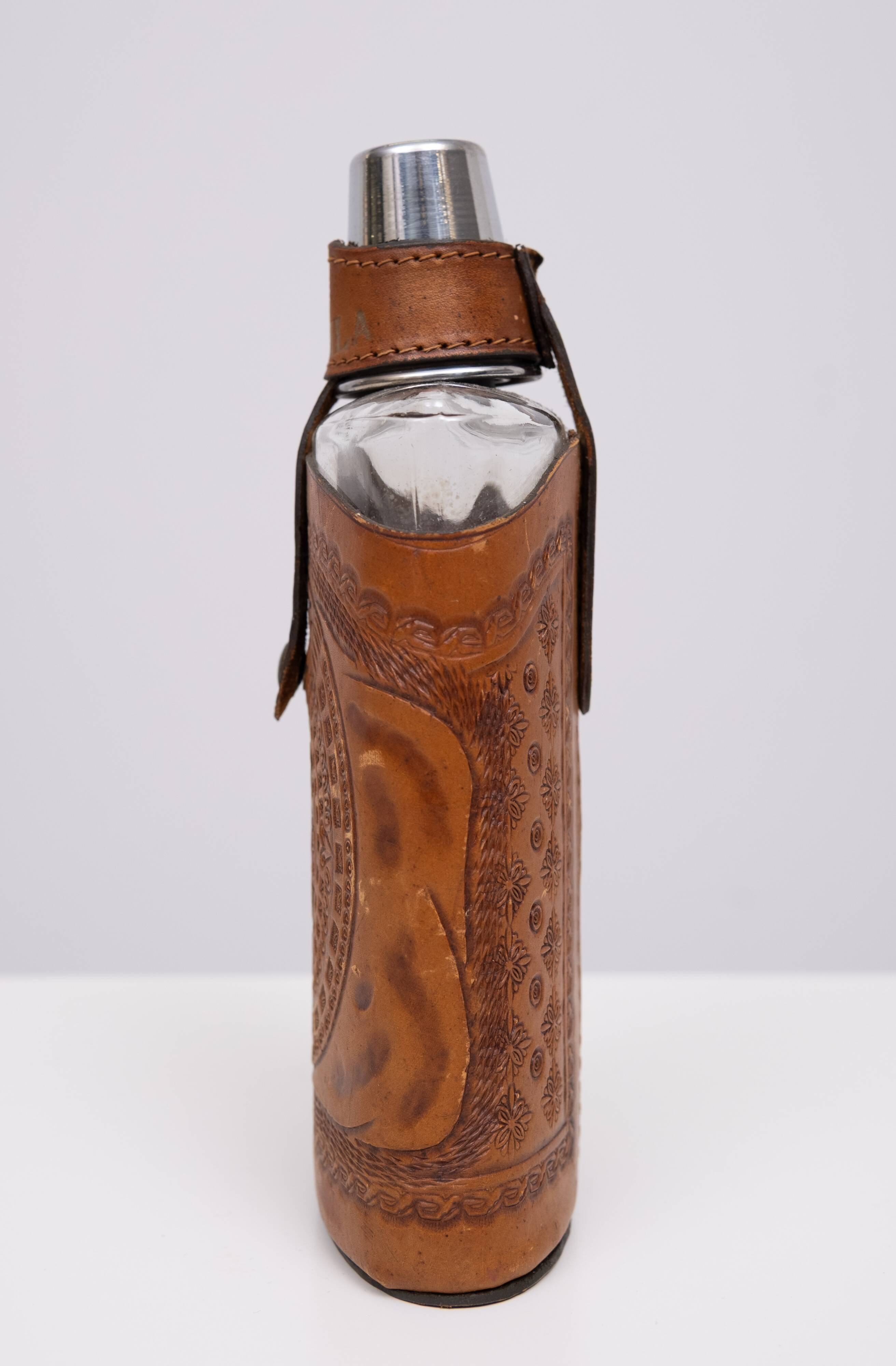 Angel Pazmino Tequila Hip Flask Ecuador 1960s