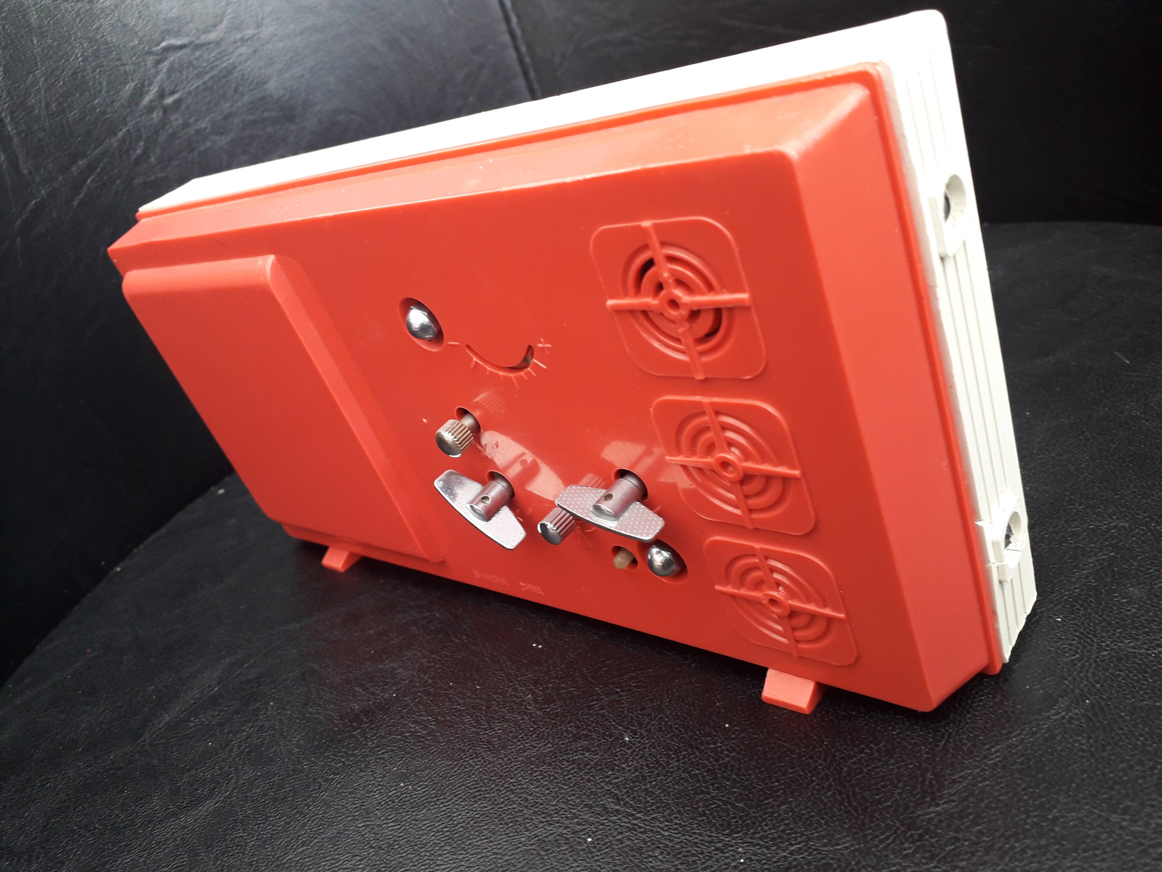 Old alarm clock flip flap vintage with mechanical slats