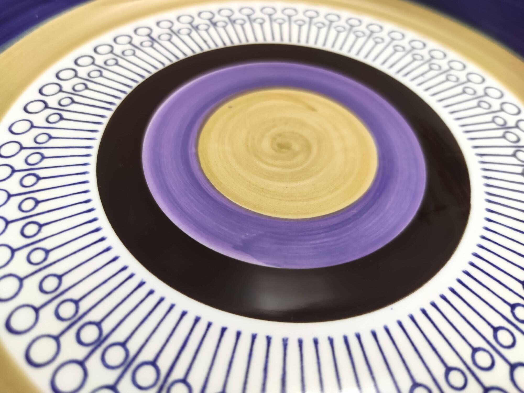 Lacquered Ceramic Dessert Plate by Antonia Campi for Richard Ginori, Italy