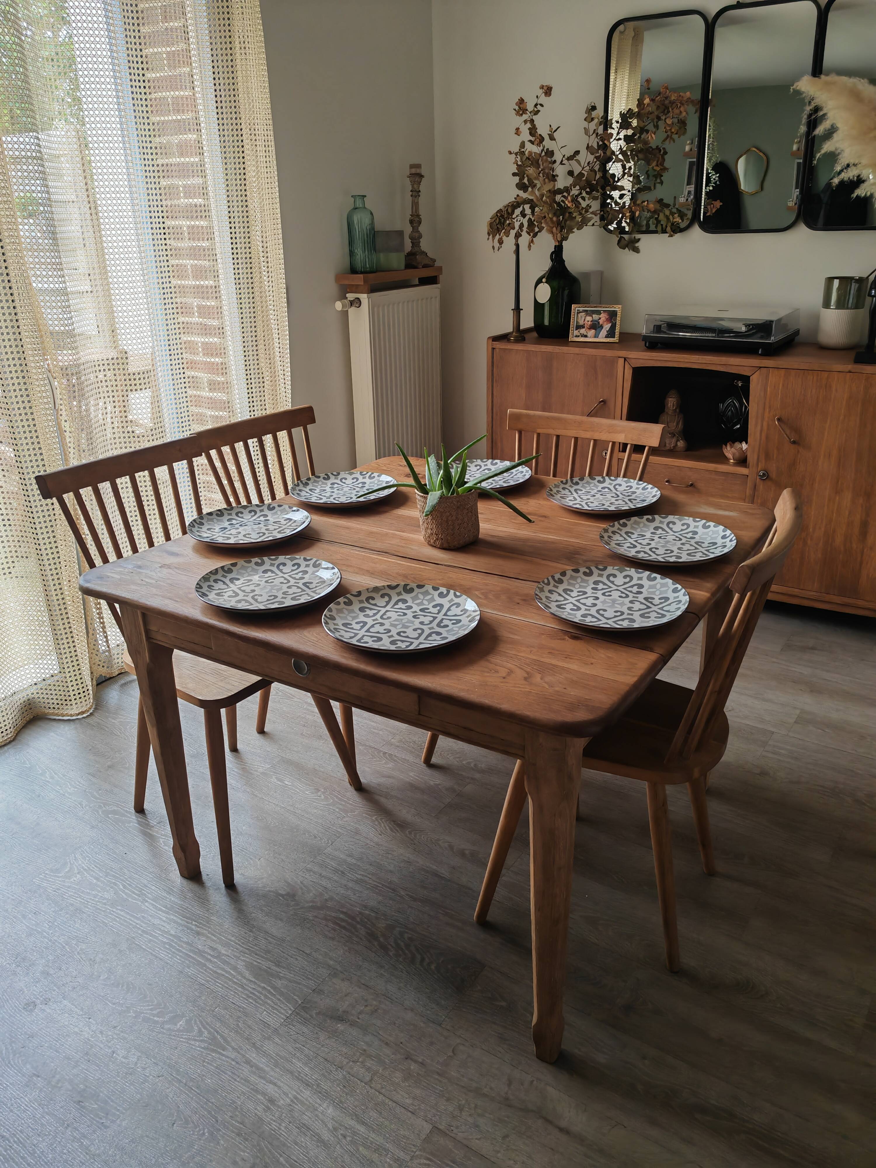Solid oak farm table
