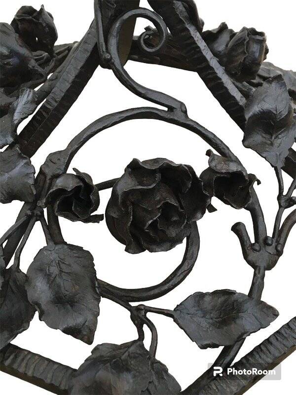 Wrought iron floor lamp, 170 cm, Art Deco work circa 1920