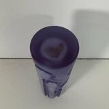 Italian Vintage Satinato Violet Murano Glass Vase, 1970s