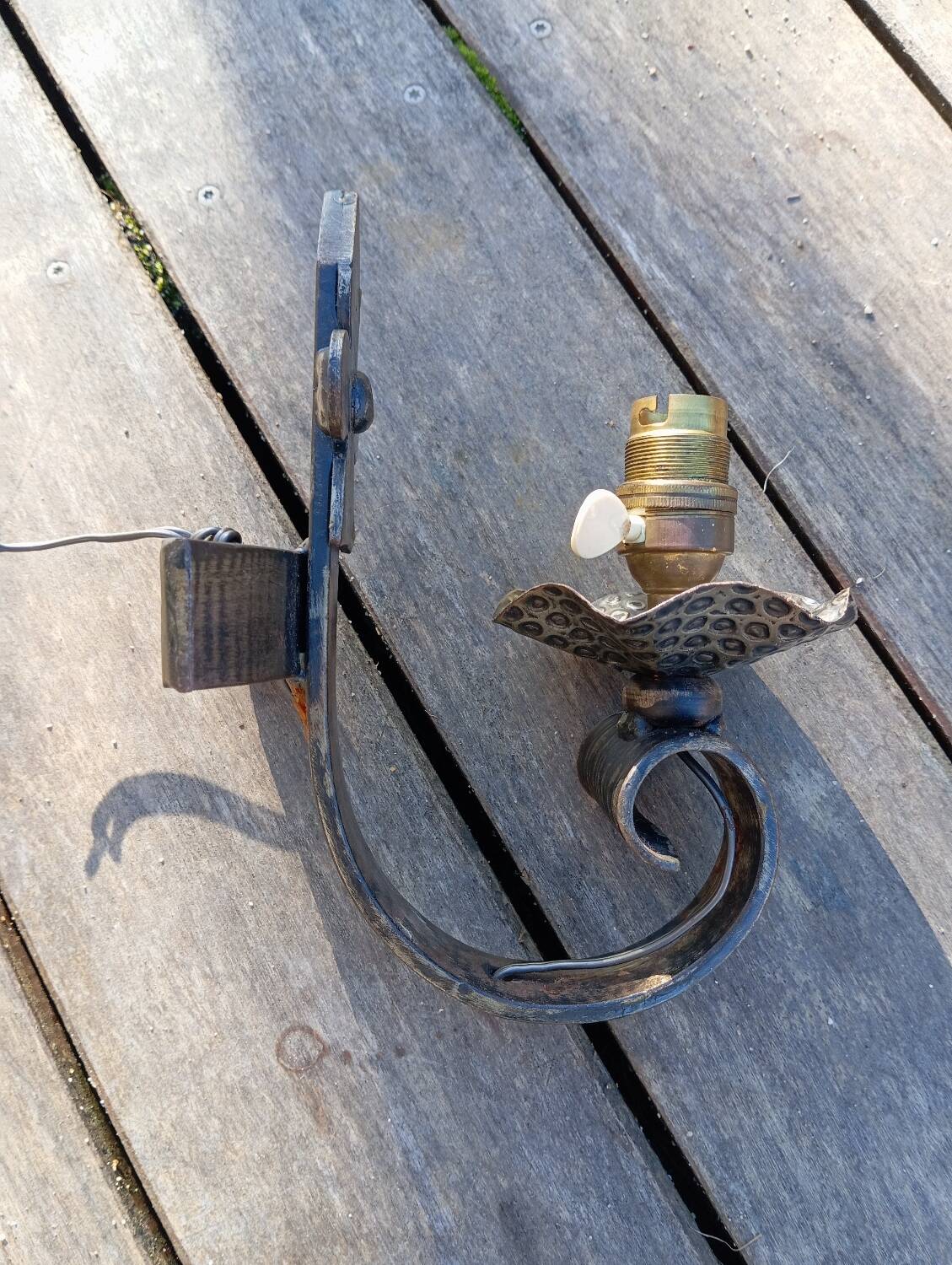 Medieval style iron wall light