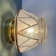 Vintage Art Deco white and gold glass globe wall/ceiling light.