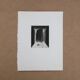 Minimalist abstract engraving in black and white by Terry Haass, 1960s.