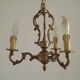 French Art Nouveau Bronze 3 Light Acanthus Detail Cage Candlestick 5476