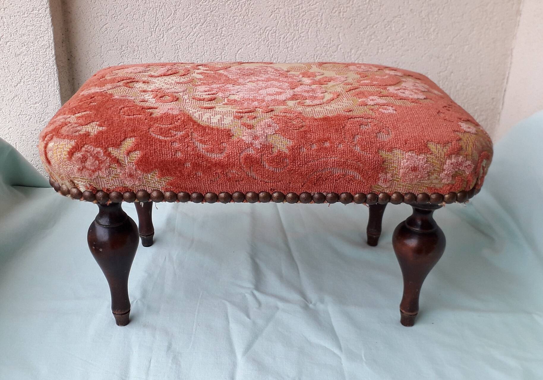 Wooden and fabric footrest