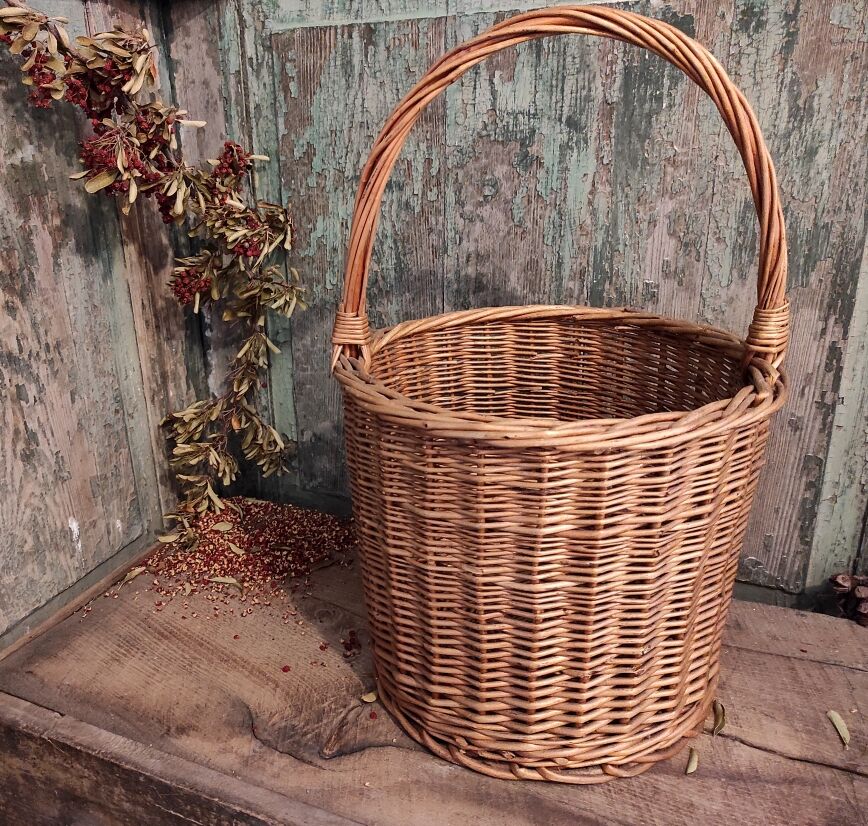 Vintage french cylindrical basket