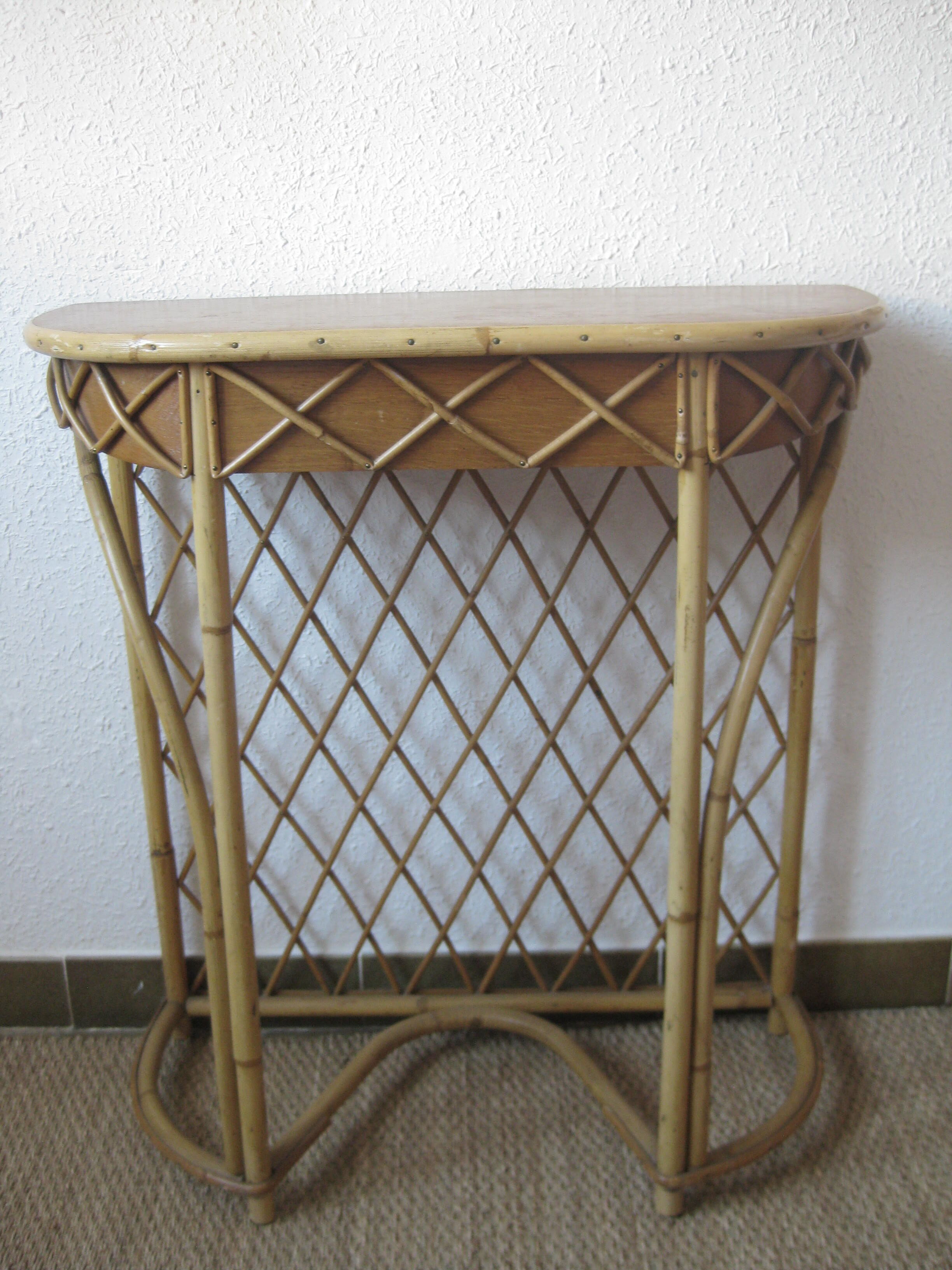 Louis Sognot 1950 rattan console