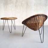 Roberto Mango, armchair and coffee table, Italy 1950