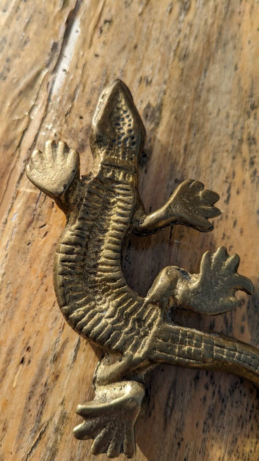 Gilt bronze lizard