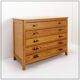 Vintage 5 Drawer Chest of Drawers with brass handles