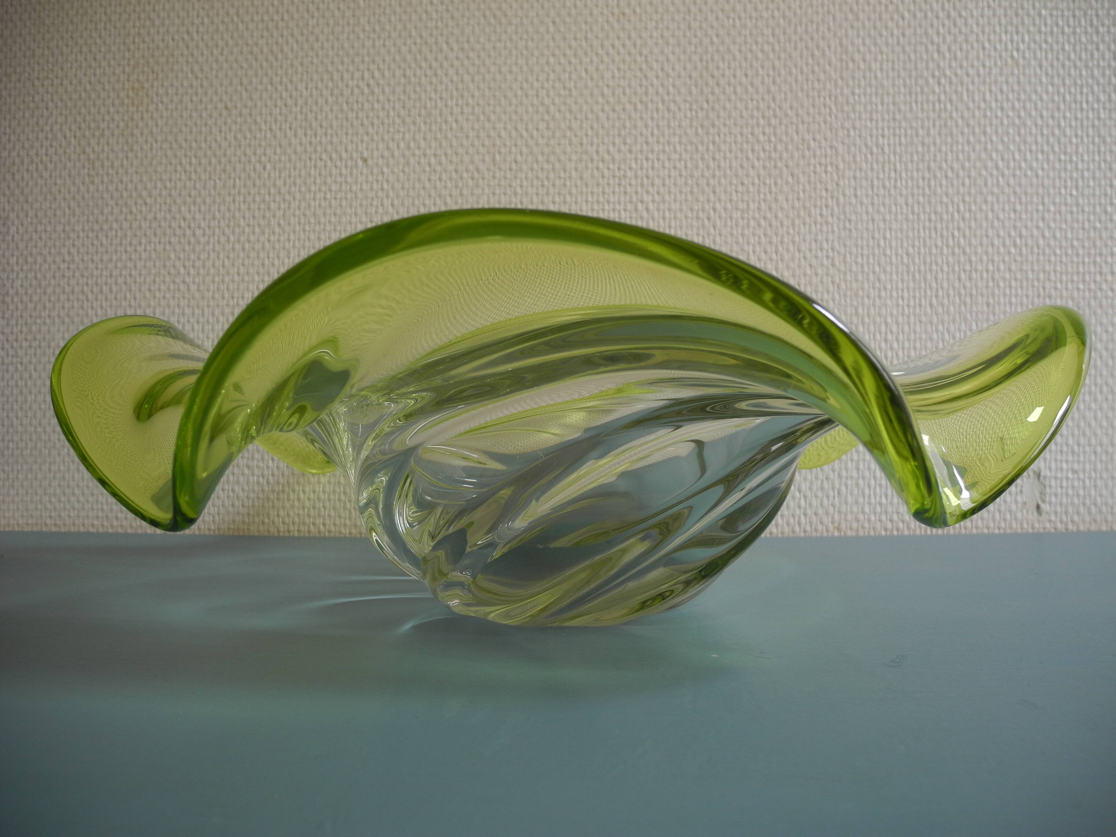 Large crystal art cup vannes deco vintage french crystal cup