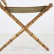 Chaise pliante en faux bambou en bois doré et tissu vert, France vers