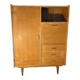 Vintage Scandinavian teak bookcase, vintage office cabinet secretary