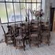 Set of 14 walnut bistro chairs.