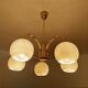 Mid Century Glass Pendant Light, 1950s