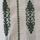 Vintage beige Basque linen with green patterns: tablecloth and 8 napkins.